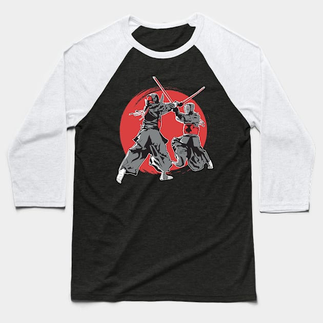 Japanese Kendo fighter t-shirt Baseball T-Shirt by philerup